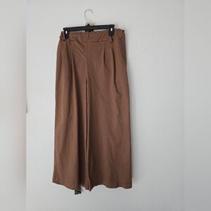 NWT OS KHAKI Wide-Leg Pants w/belt.